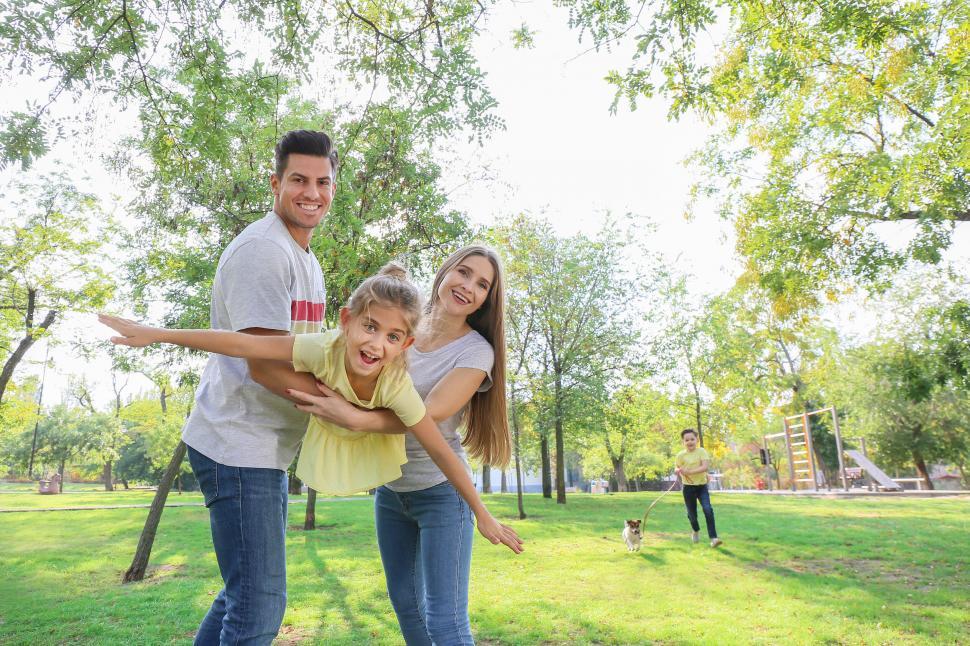 Happy family at home in Elkhart, IN
